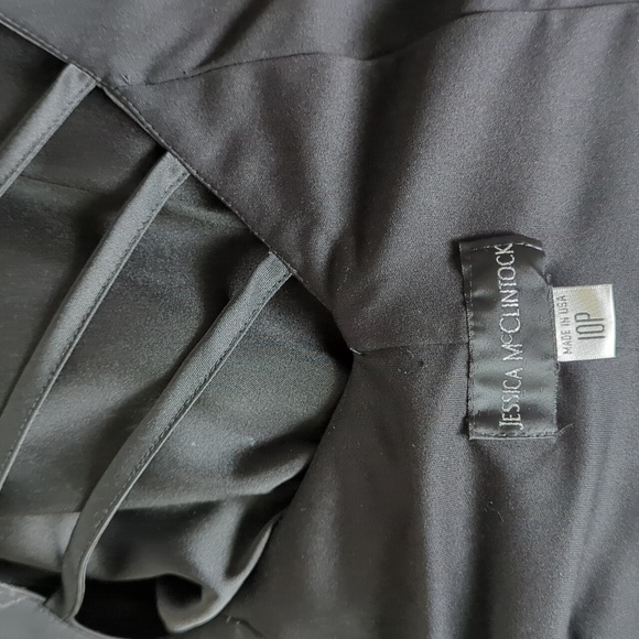 Jessica McClintock long black strapless gown tulle hem  10 Petite Vintage - Picture 16 of 16